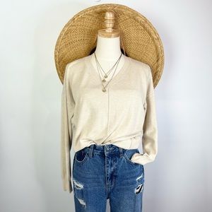 Anthropologie Dreamers Soft V-Neck Pull Over Sweater